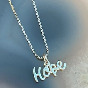 Sterling silver hope necklace inspirational jewelry